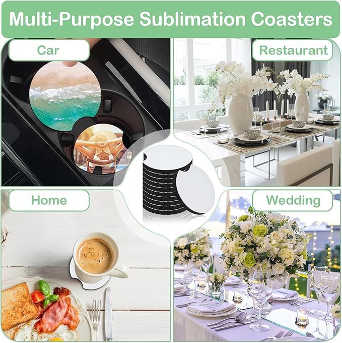 10/20Pcs Sublimation Blank Car - đánh giá và giá Coaster Sublimation Blank