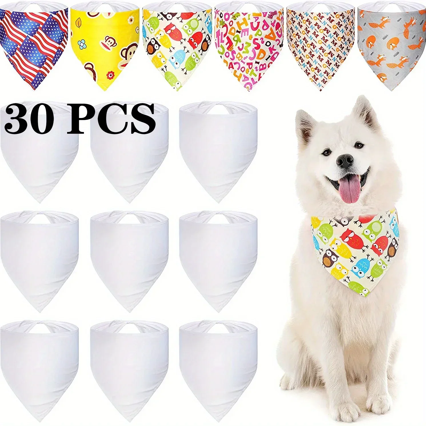 30pcs White Polyester Blank Do - đánh giá và giá Bandana Blank White
