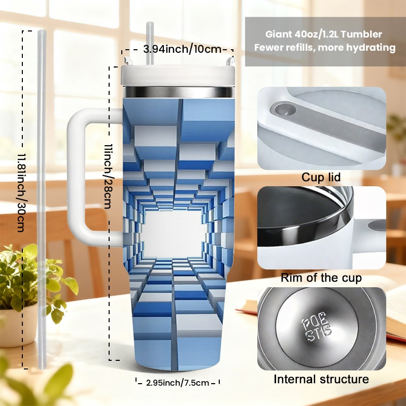 40 Oz Stainless Steel Double W - đánh giá và giá Sublimation Mug White
