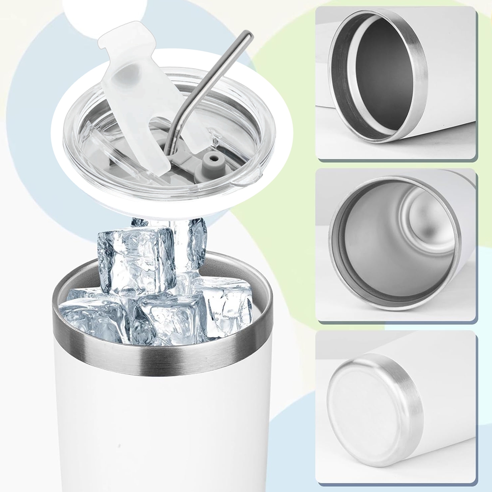 20oz Tumbler Mug with Lid and  - đánh giá và giá Tumbler 20Oz White